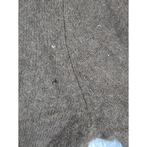 APT 9 Cashmere Cardigan Sweater Womens Medium Brown Argyle Button Front Knit - Picture 7 of 13